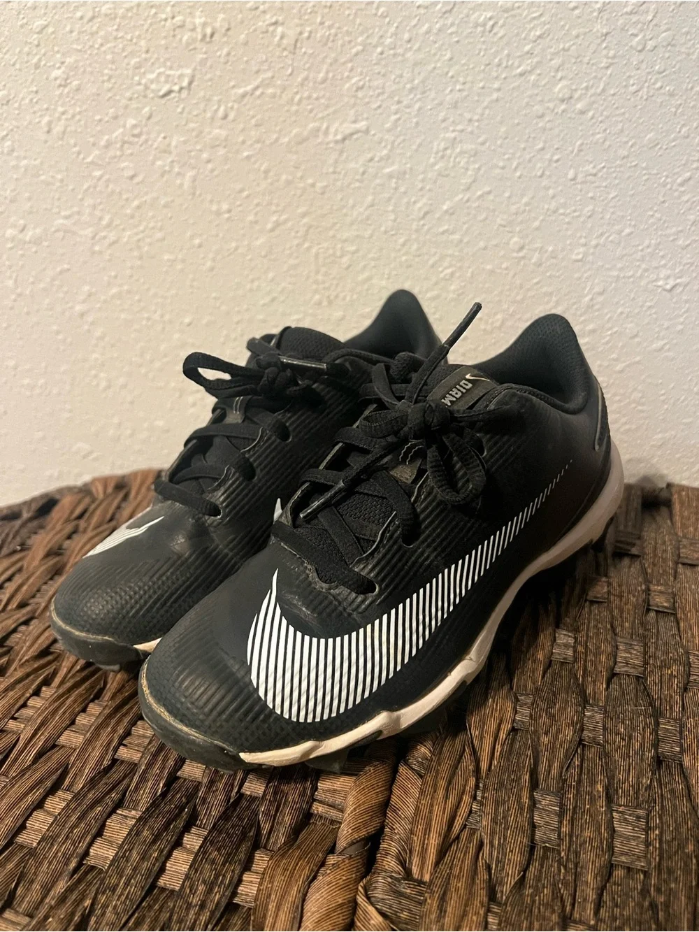 Little Kids' Nike Diamond Clutch Molded Baseball Cleats Black White